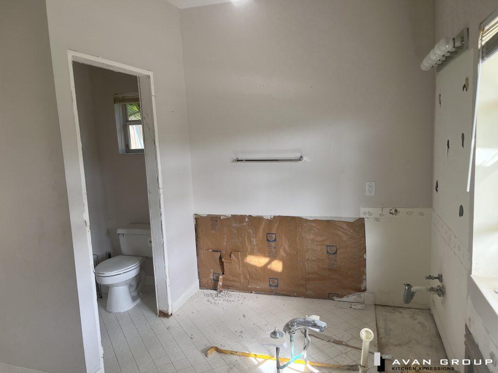 Master bath remodeling progress